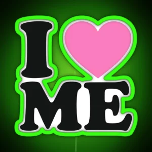 I Love Me 3 Pink Heart RGB Neon Sign