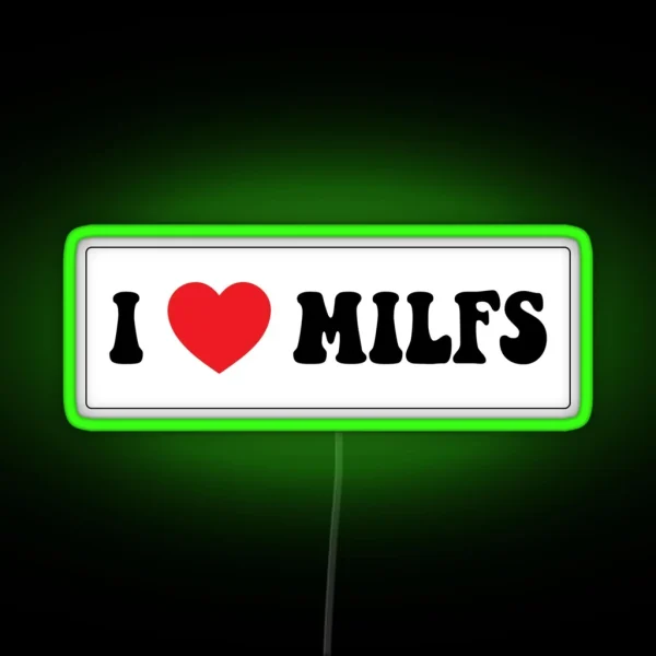 I Love MILFS Cool Funny Motorcycle Or Helmet RGB Neon Sign