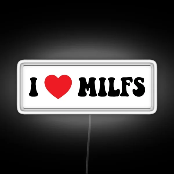 I Love MILFS Cool Funny Motorcycle Or Helmet RGB Neon Sign