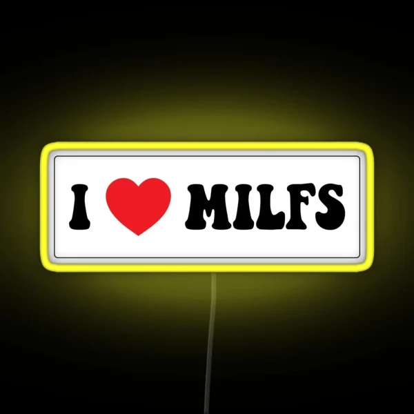 I Love MILFS Cool Funny Motorcycle Or Helmet RGB Neon Sign