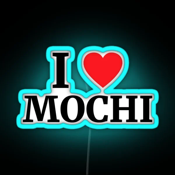 I Love Mochi Heart RGB Neon Sign
