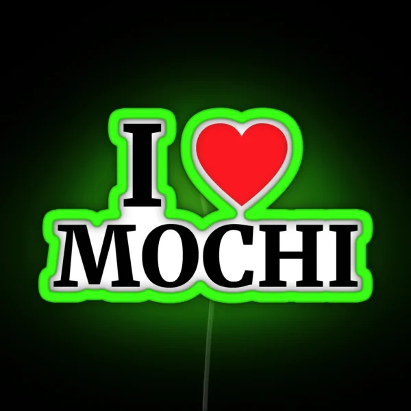 I Love Mochi Heart RGB Neon Sign