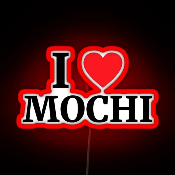 I Love Mochi Heart RGB Neon Sign