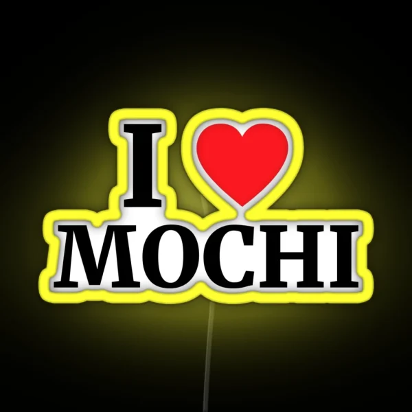 I Love Mochi Heart RGB Neon Sign