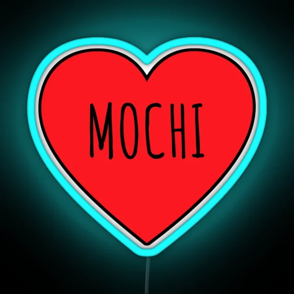 I Love Mochi Heart RGB Neon Sign