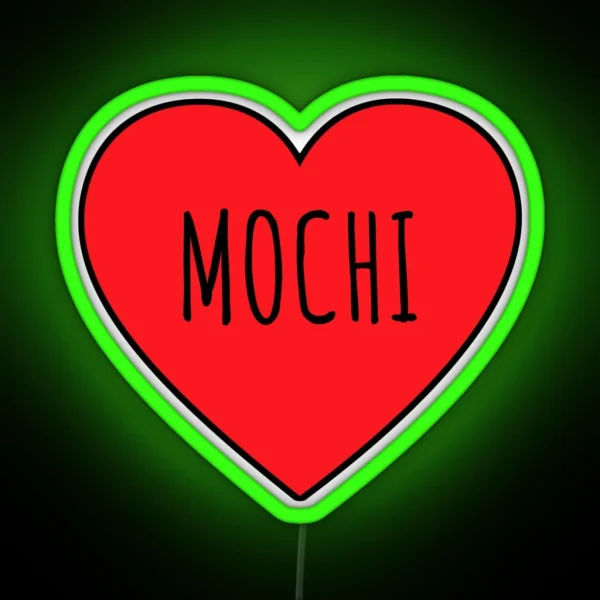 I Love Mochi Heart RGB Neon Sign