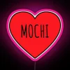 RGB Neon Heart Shaped Sign with Sweet Mochi Inspired Design