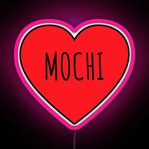I Love Mochi Heart RGB Neon Sign