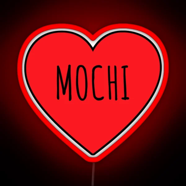 I Love Mochi Heart RGB Neon Sign