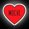 Whimsical pastel pink neon love heart decor for romantic spaces