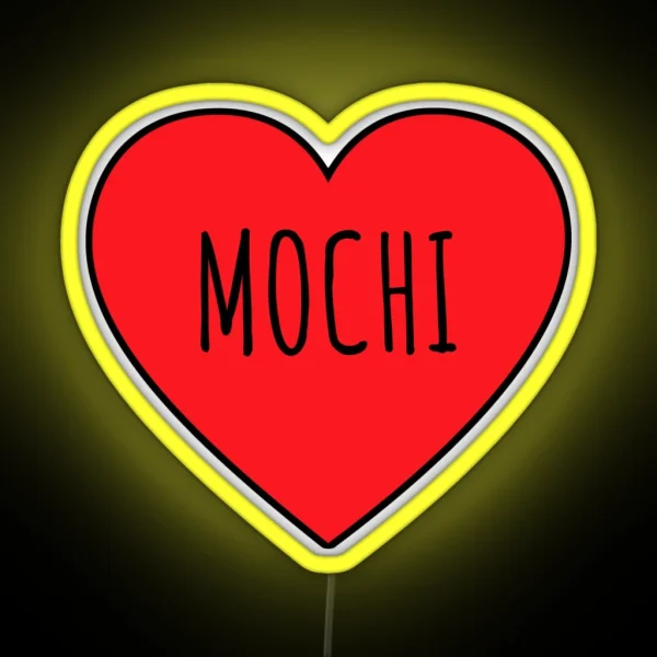 I Love Mochi Heart RGB Neon Sign