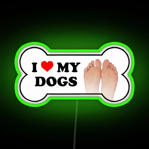 I Love My Dogs Bumper Led RGB Neon Sign