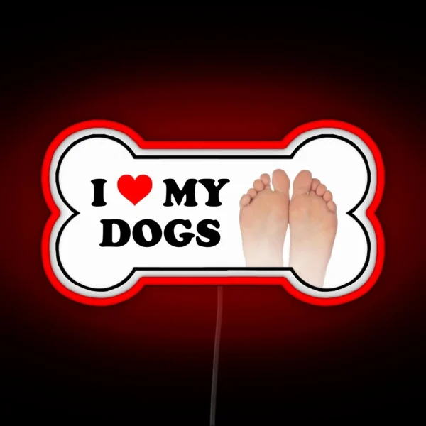 I Love My Dogs Bumper Led RGB Neon Sign