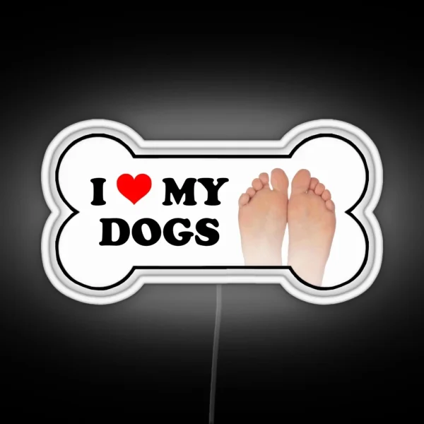 I Love My Dogs Bumper Led RGB Neon Sign