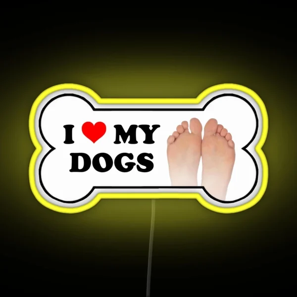 I Love My Dogs Bumper Led RGB Neon Sign