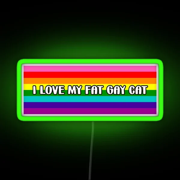 I Love My Fat Gay Cat RGB Neon Sign