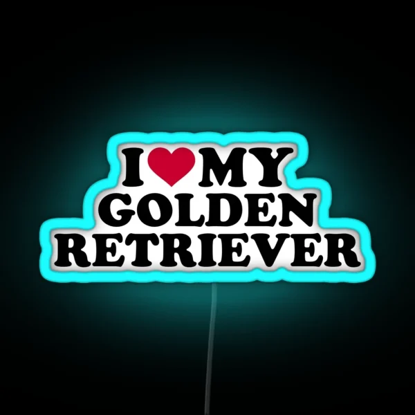 I Love My Golden Retriever RGB Neon Sign