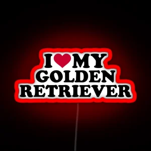 I Love My Golden Retriever RGB Neon Sign