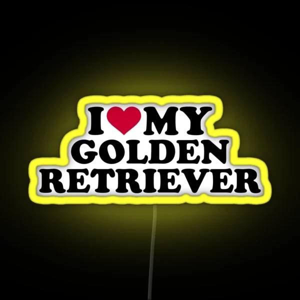 I Love My Golden Retriever RGB Neon Sign