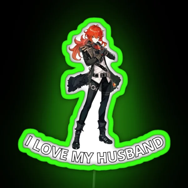 I Love My Husband Diluc RGB Neon Sign