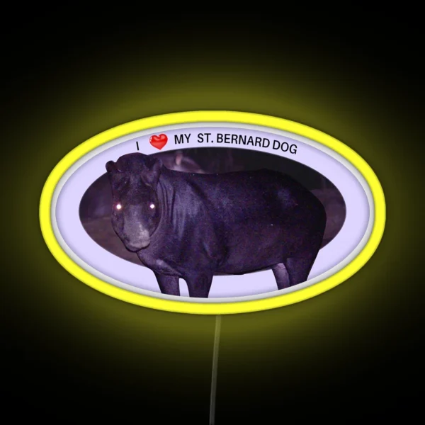 I Love My St Bernard Dog RGB Neon Sign