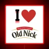 Elegant, handcrafted, vintage-inspired 'I Love Old Nick' LED neon sign.