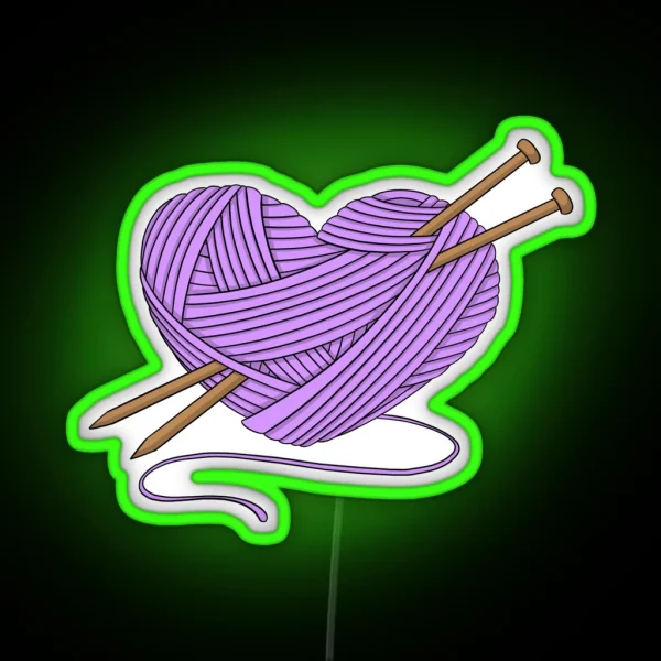 I Love Purple Yarn RGB Neon Sign