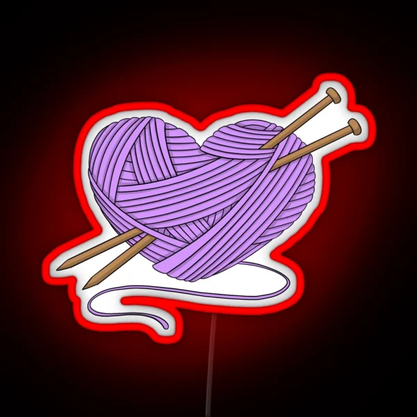 I Love Purple Yarn RGB Neon Sign