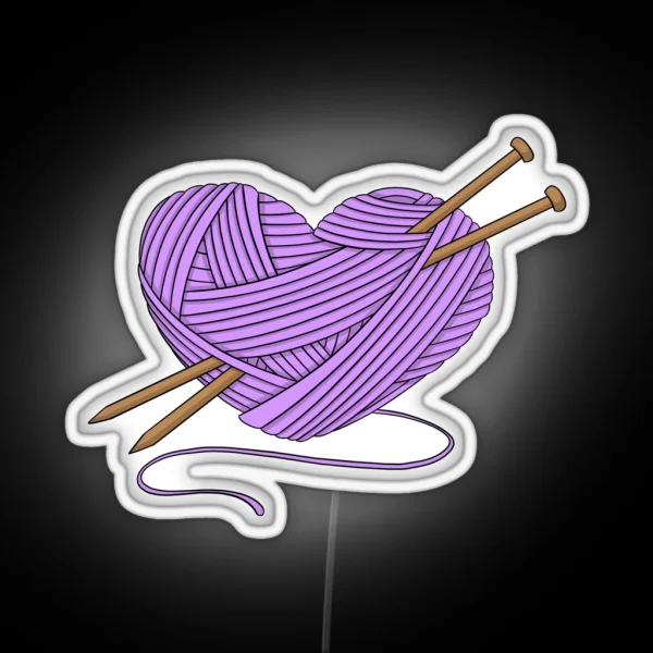 I Love Purple Yarn RGB Neon Sign