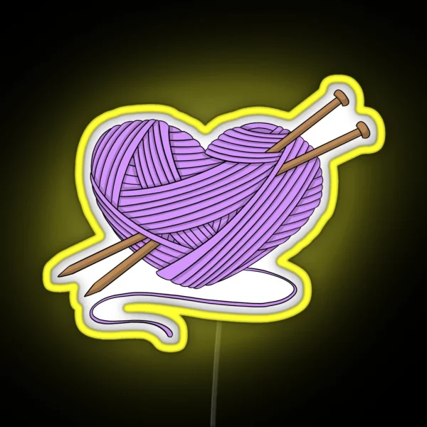 I Love Purple Yarn RGB Neon Sign