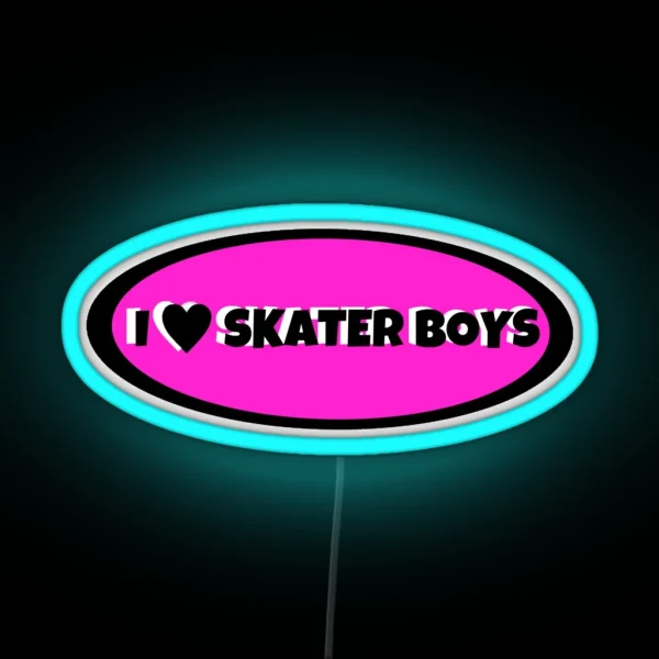 I Love Skater Boys Led RGB Neon Sign