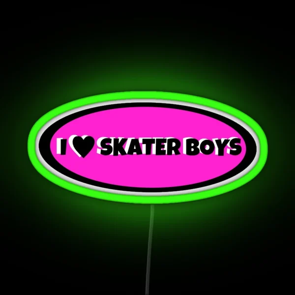 I Love Skater Boys Led RGB Neon Sign