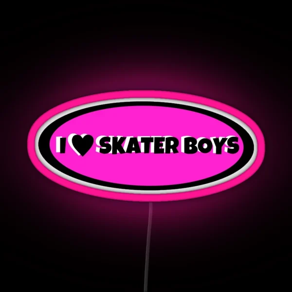 I Love Skater Boys Led RGB Neon Sign