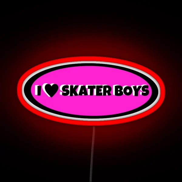 I Love Skater Boys Led RGB Neon Sign