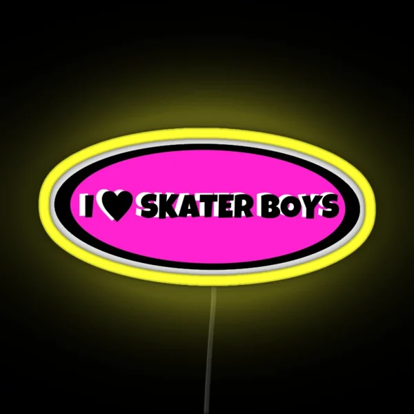 I Love Skater Boys Led RGB Neon Sign