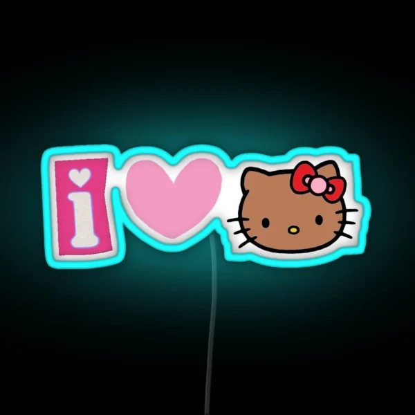 I Love Summer Hello Kitty RGB Neon Sign