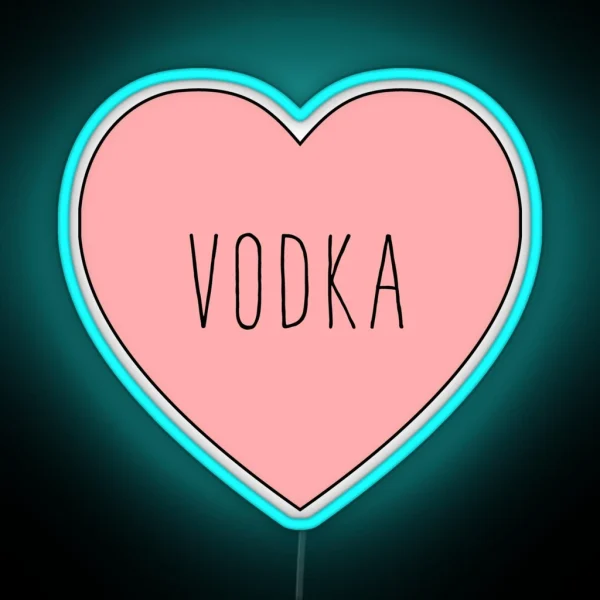 I Love Vodka Heart Black Variant RGB Neon Sign