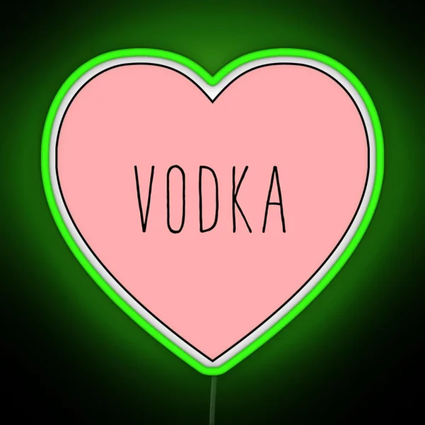 I Love Vodka Heart Black Variant RGB Neon Sign