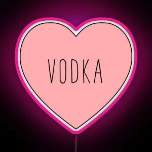 I Love Vodka Heart Black Variant RGB Neon Sign