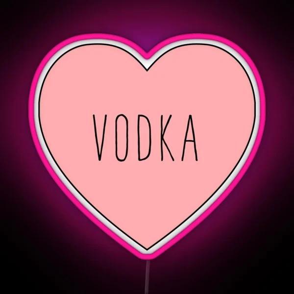 I Love Vodka Heart Black Variant RGB Neon Sign