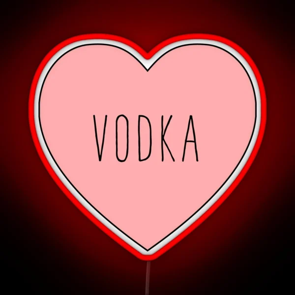 I Love Vodka Heart Black Variant RGB Neon Sign