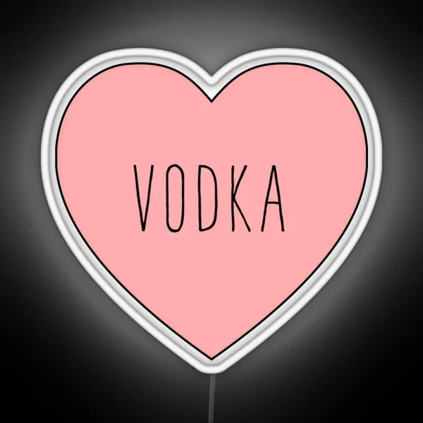 I Love Vodka Heart Black Variant RGB Neon Sign
