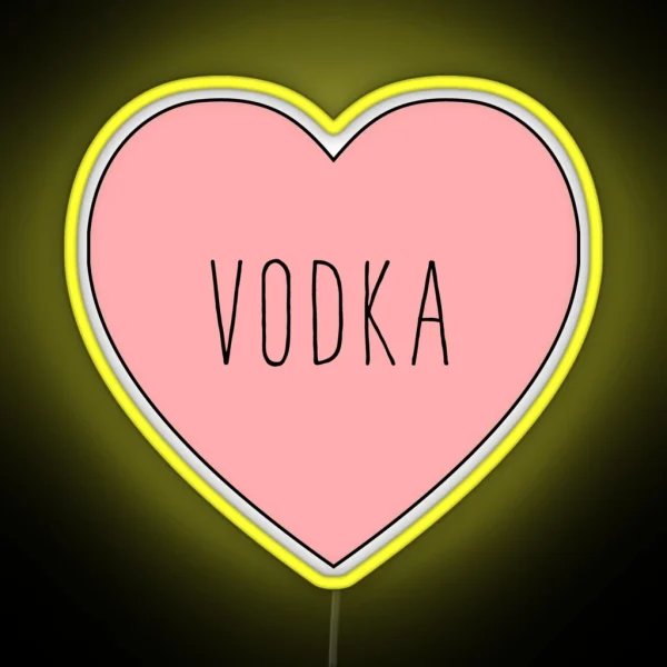 I Love Vodka Heart Black Variant RGB Neon Sign