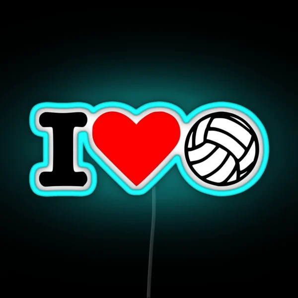 I Love Volleyball RGB Neon Sign