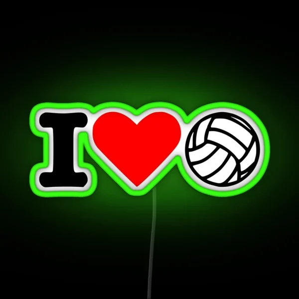 I Love Volleyball RGB Neon Sign