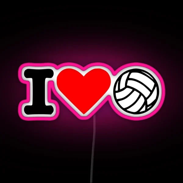 I Love Volleyball RGB Neon Sign
