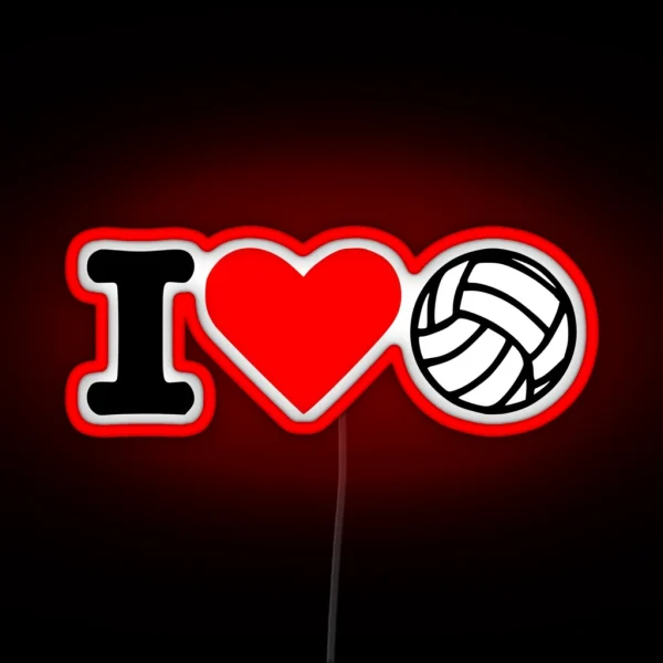 I Love Volleyball RGB Neon Sign