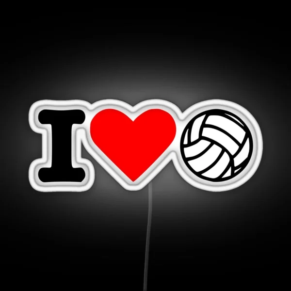 I Love Volleyball RGB Neon Sign