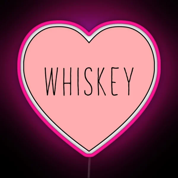I Love Whiskey Heart Black Variant RGB Neon Sign