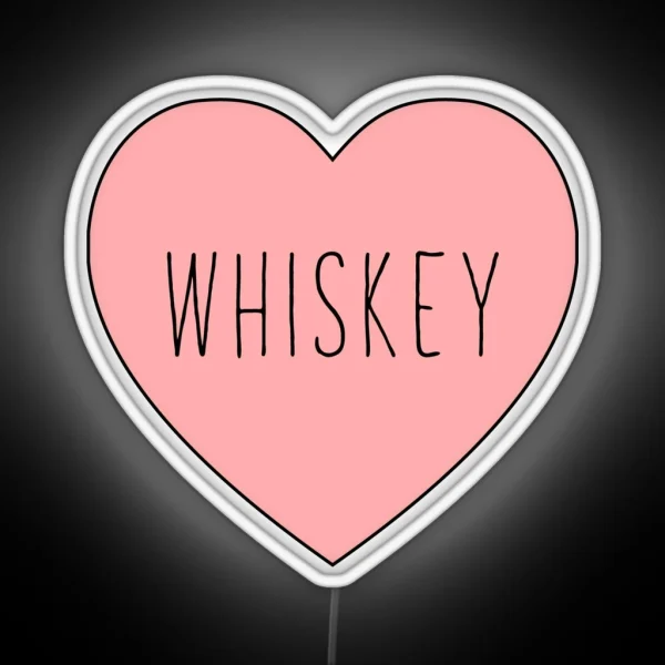 I Love Whiskey Heart Black Variant RGB Neon Sign